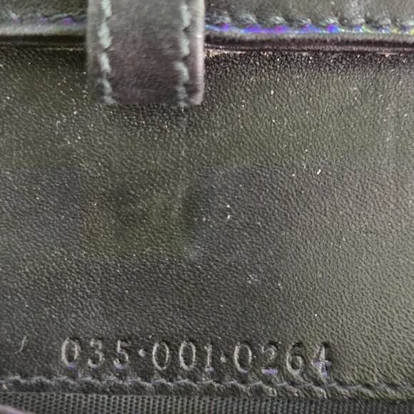 Gucci Vintage Black Coated Long Wallet Logo Kisslock Snap Trifold 035-001-0264 - Picture 3 of 10
